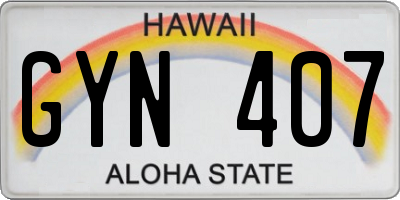 HI license plate GYN407