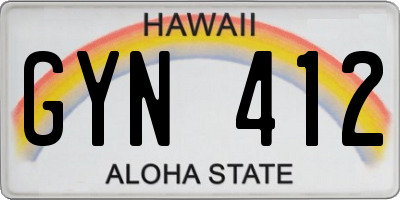 HI license plate GYN412