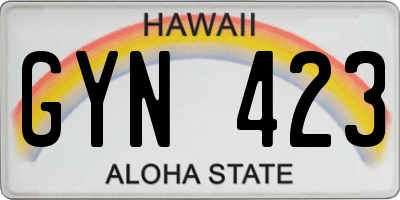 HI license plate GYN423