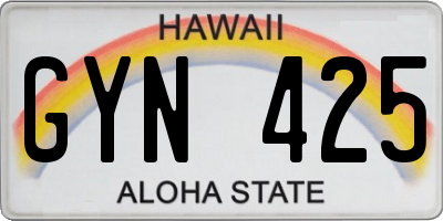 HI license plate GYN425