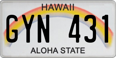 HI license plate GYN431