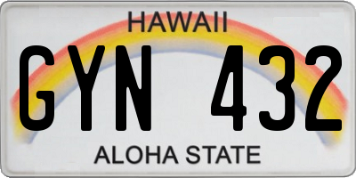 HI license plate GYN432