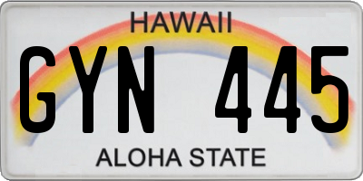 HI license plate GYN445