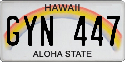 HI license plate GYN447