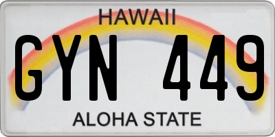 HI license plate GYN449