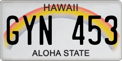 HI license plate GYN453