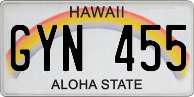 HI license plate GYN455