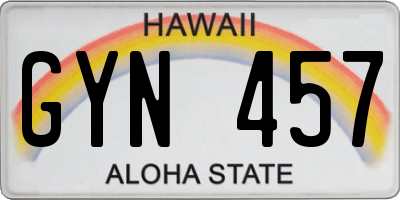 HI license plate GYN457
