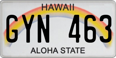 HI license plate GYN463