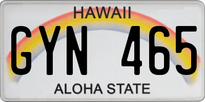 HI license plate GYN465