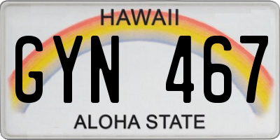 HI license plate GYN467