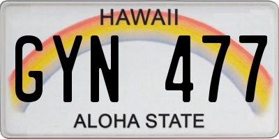 HI license plate GYN477