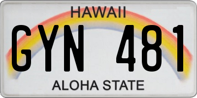 HI license plate GYN481