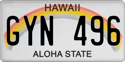 HI license plate GYN496
