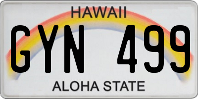 HI license plate GYN499