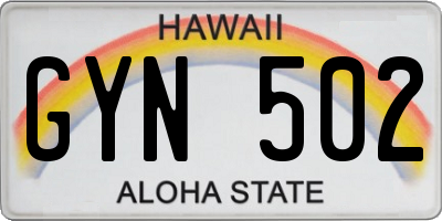 HI license plate GYN502