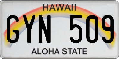 HI license plate GYN509