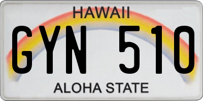 HI license plate GYN510