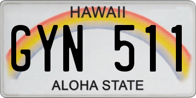 HI license plate GYN511