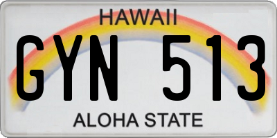 HI license plate GYN513