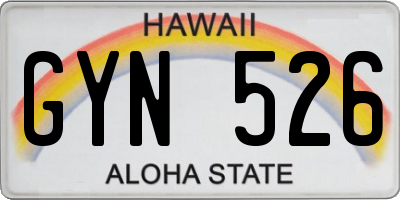 HI license plate GYN526