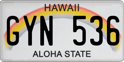 HI license plate GYN536