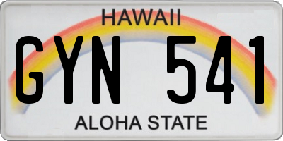HI license plate GYN541