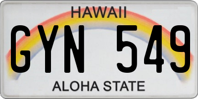 HI license plate GYN549