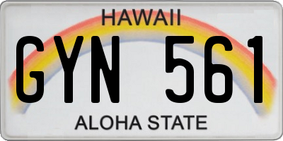HI license plate GYN561