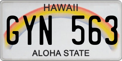 HI license plate GYN563