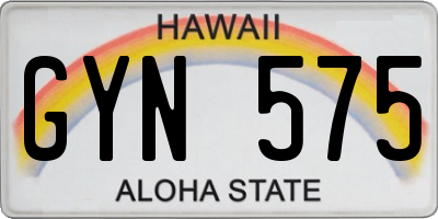 HI license plate GYN575