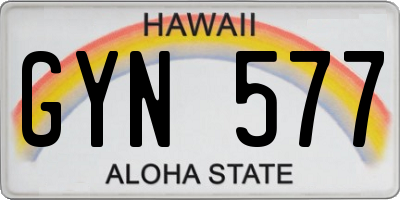 HI license plate GYN577