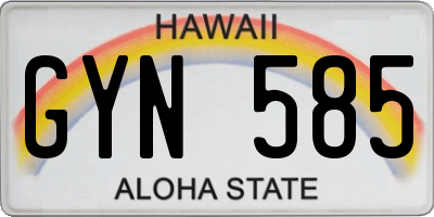 HI license plate GYN585
