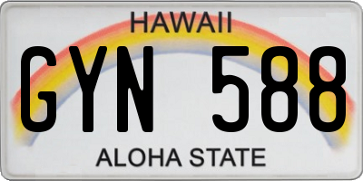 HI license plate GYN588
