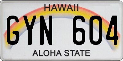 HI license plate GYN604