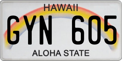 HI license plate GYN605