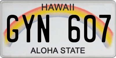 HI license plate GYN607