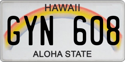 HI license plate GYN608