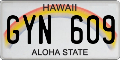 HI license plate GYN609