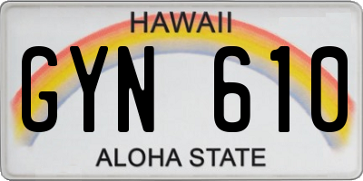 HI license plate GYN610