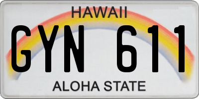 HI license plate GYN611