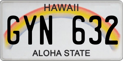 HI license plate GYN632