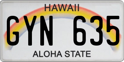 HI license plate GYN635