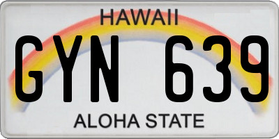 HI license plate GYN639