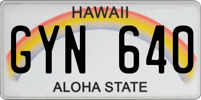 HI license plate GYN640