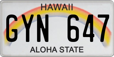 HI license plate GYN647