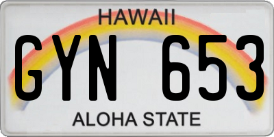 HI license plate GYN653