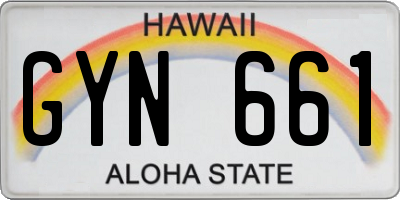 HI license plate GYN661