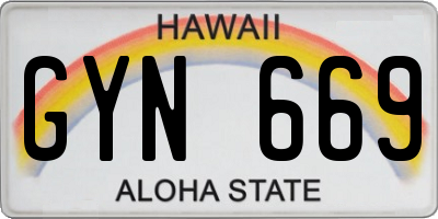 HI license plate GYN669