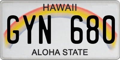 HI license plate GYN680
